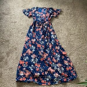 Lulus Floor Length Wrap Dress